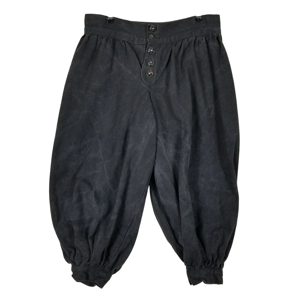 Mytholon Canvas Breeches Men Small Black Landsknecht LARP Renaissance Trousers